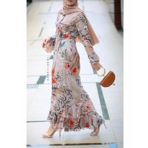 Modest Floral Mermaid/Fish Cut Dress